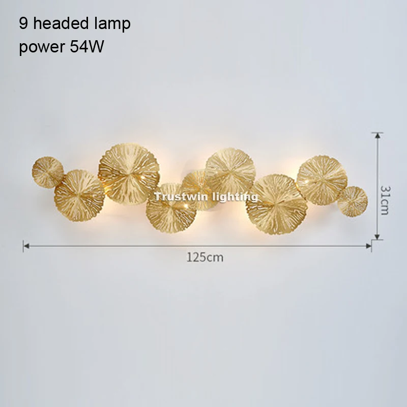 Современный цветок лотоса золотой настенный светильник LED из нержавеющей стали