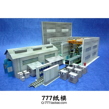 

1:150 1:100 Japanese Architectural Scene Maintenance Workshop Garage Paper Model Sand Table 3D Paper Model Kids Education Toy