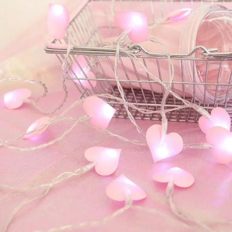 

3M Romantic Heart-shaped Atmosphere Decoration Light String Unique Cloth Light String Festival Decoration Flower Light Strings