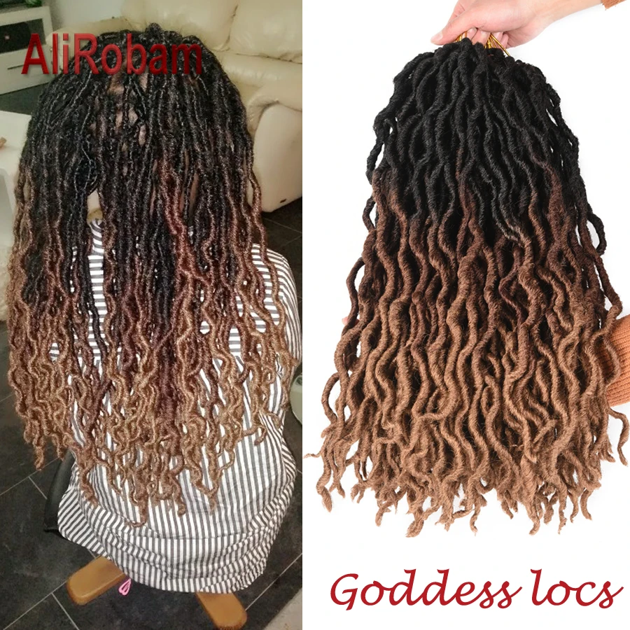 AliRobam Faux Locs кудряшки черный коричневый бордовый Омбре плетение волос для