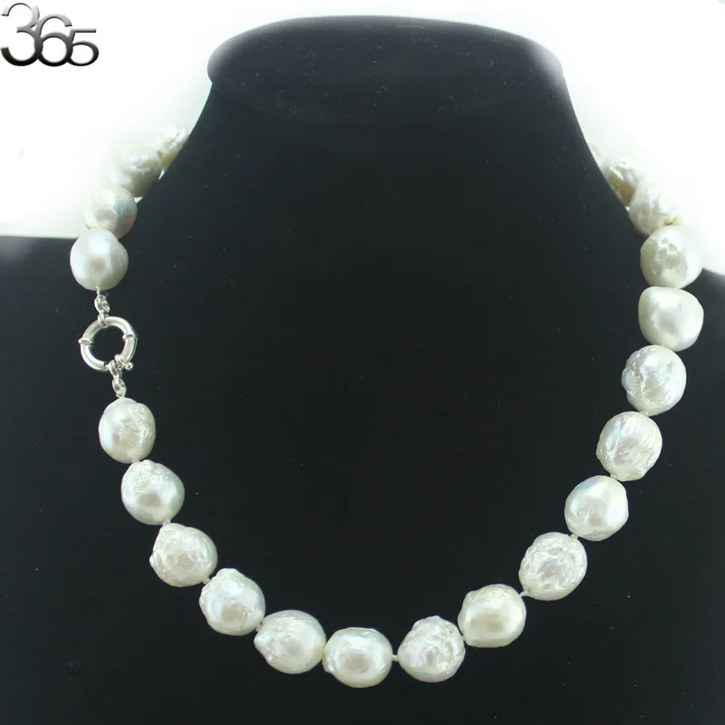 

Free Shipping BGSJ Beautiful Wedding Jewelry White Nearly Round Edsion Freshwater Pearl S925 Silver Knot Jewelry Necklace 18