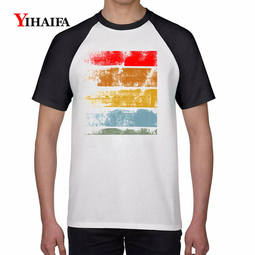 

Summer bluza Print T Shirts Colorful Raglan Tees Men Man White Cotton T-Shirt Unisex Casual Tops mens workout shirts