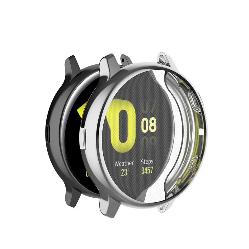 Мягкий защитный чехол для Galaxy Watch Active 2, чехол 44 мм, 40 мм, полное покрытие, ТПУ, защита от царапин, чехол для Active 2 - Цвет: sliver