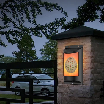 

Solar Lights Outdoor Oneisall Flickering Flames Wall Lights Dark Sensor Lamps Atmosphere Stickers Waterproof Wireless Security