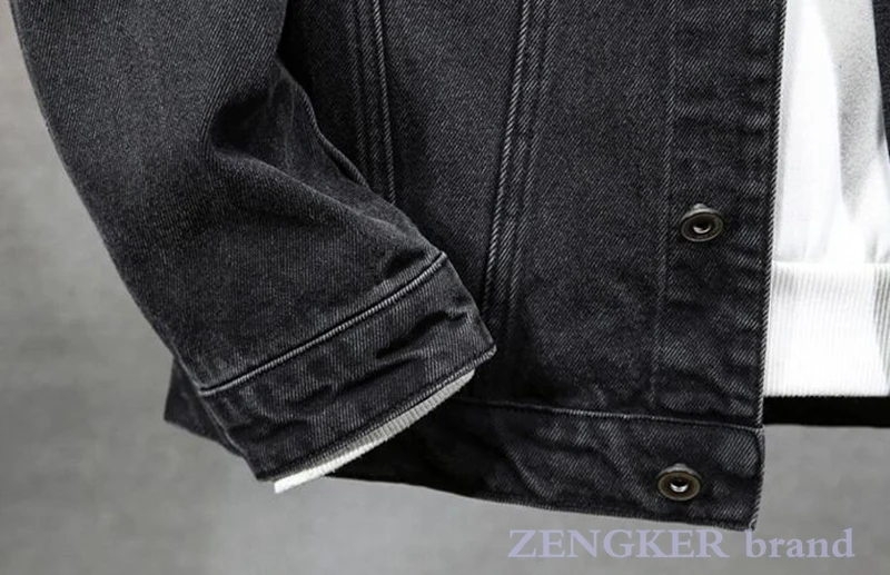 Autumn denim jacket men's plus size loose tops plus size