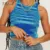 FSDA 2021 Knit Crop Top Women Sleeveless Y2K Basic T Shirts Casual Summer Off Shoulder Blue O Образным Вырезом Tank Top Vintage Fashion