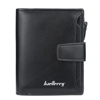 

baellerry wallet men's short Korean version vertical multi-card zipper coin purse simple driver's license wallet luxury wallet