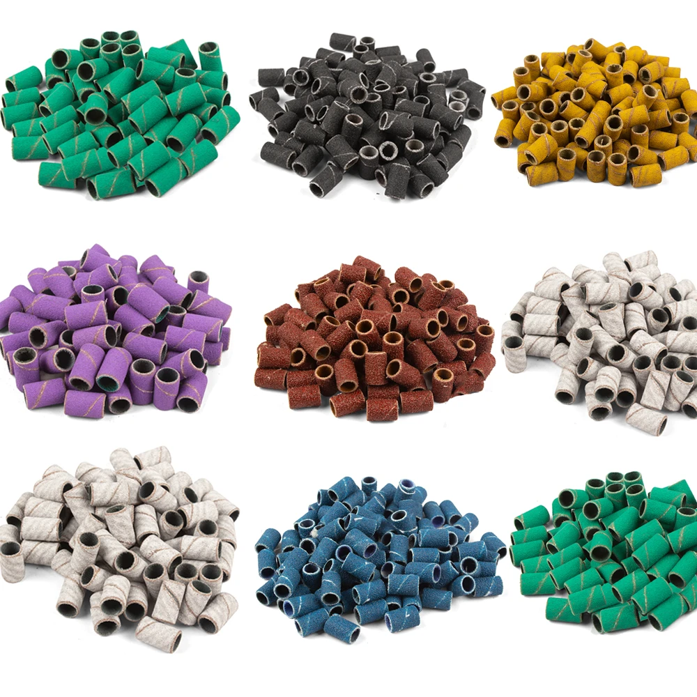 50/100pcs Nail Drill Bits Sanding Bands for Nail Drill File Grinder Sander Band Set for Acrylic