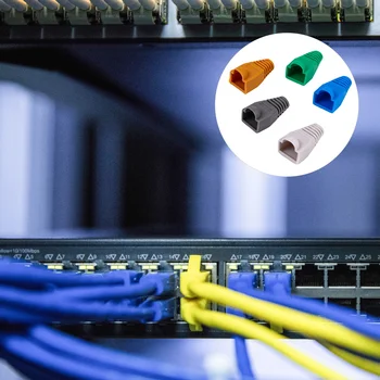 

100 Pcs Network Boots Cover Network Plug Cover Cable Boots Cover Plug Cover Connector Boots Cover for Home Cable Computer Office