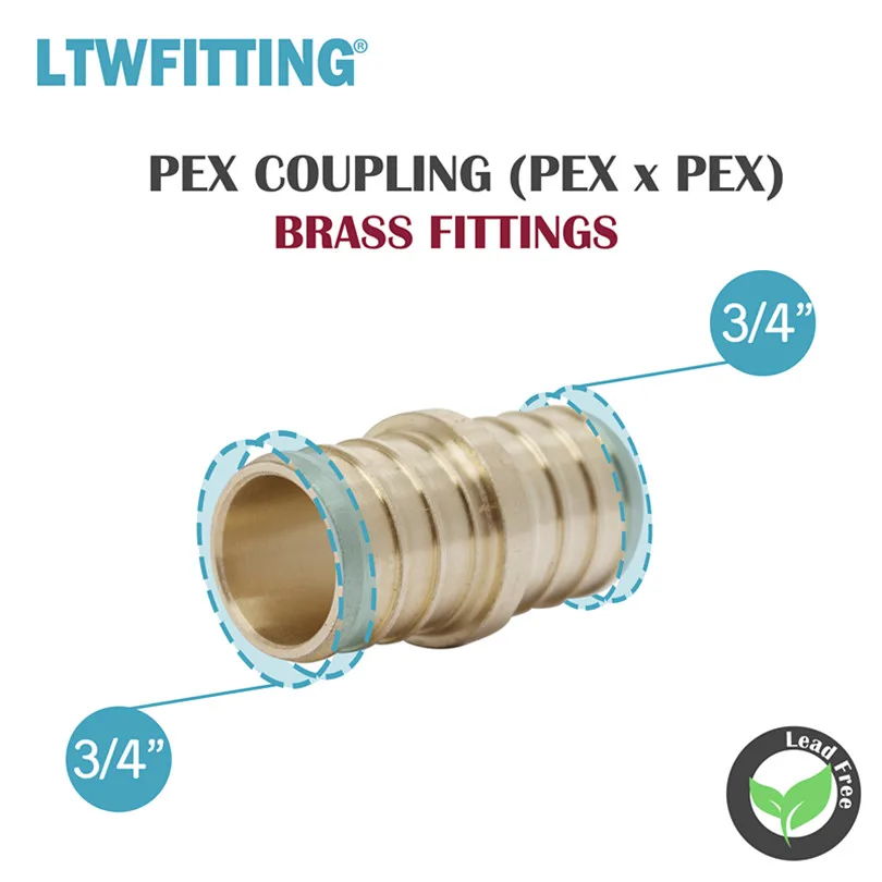 LTWFITTING набор значений бессвинцовый, латунный 3/" PEX муфта, локоть, 3/4" x 3/" x 3/4" Тройник PEX и 3/" PEX x 3/4" Мужской NPT адаптер