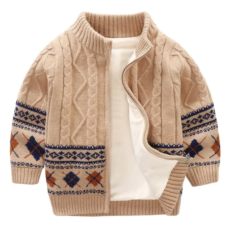 Baby Boys Sweaters Jackets Autumn Winter New Children's Print Knitted Coats Children's Boys Cardigan Coat Toddler Outwear