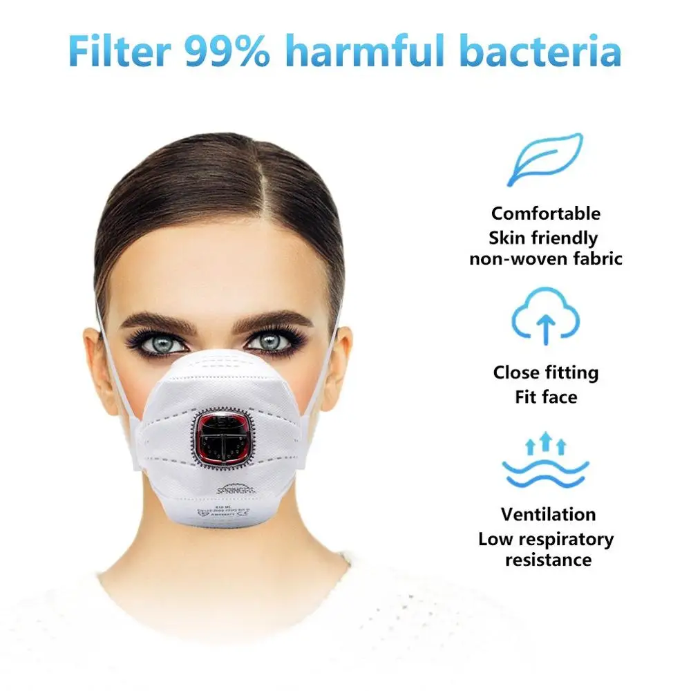 

FFP3 with valve mask 4 days ship from 1000 orders Protective masks anti-fog Neutral / dust-proof valve respirators CE certificat