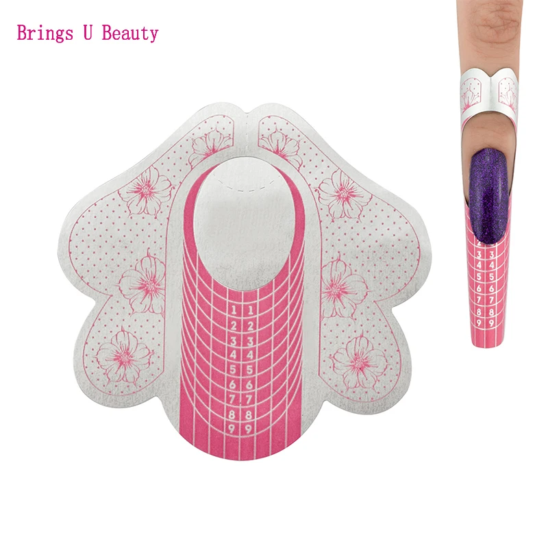 

100pcs Oval Strong Self-Adhesive Nail Form for Acrylic/UV Gel Tip Nail Extension French Nail Guide Nail Art Tools