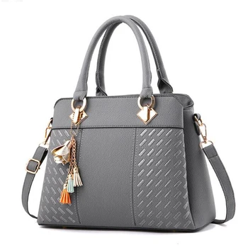 

Fashion Women Handbags Tassel PU Leather Tote Bag Top-handle Embroidery Crossbody Bag Brand Shoulder Bag Lady Simple Style Flaps