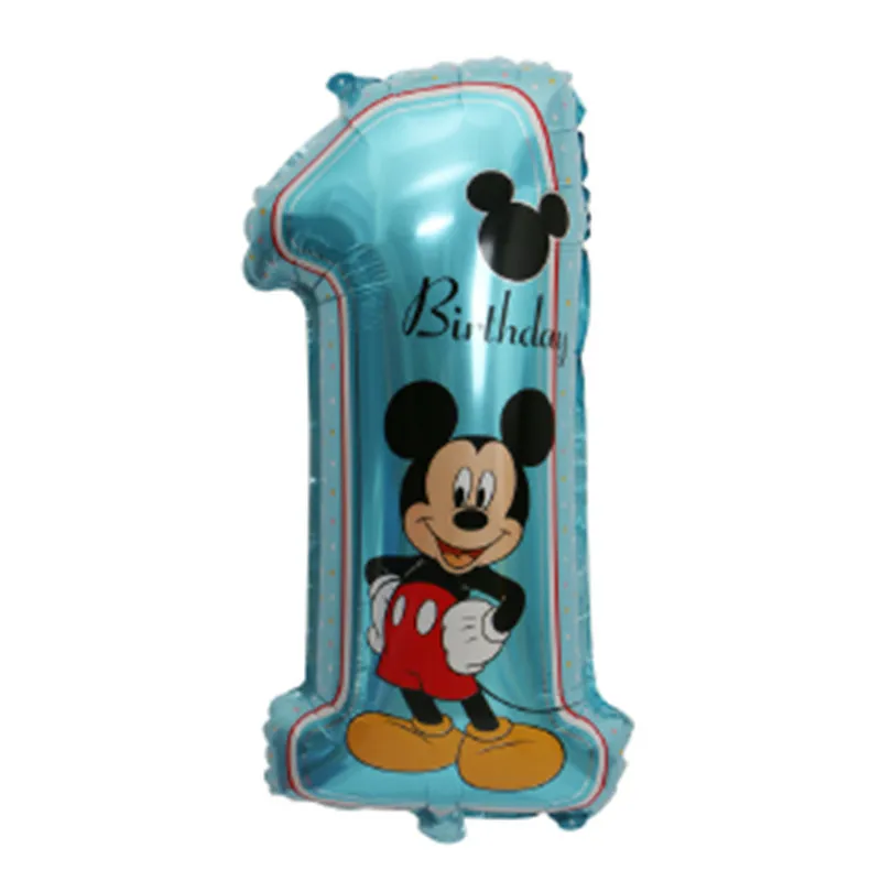 

Mickey Minnie Balloon Pink Blue Number One helium air Ballon 1st Birthday Party Balloons for Baby 1 Birthday Decoration Supplies