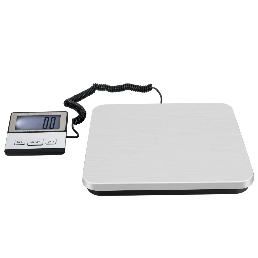 

Mini Electronic Scale 200KG/50G White Backlit LCD Plasti &Steel Plat Silver Simple Operation Easy to Carry and Store[US-Stock]