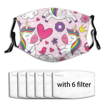 

Beautiful Little Unicorns Washable Reusable Anti-Pollution Print Face Masks Cute Masks Fabric Protective PM2.5 Masks Proof Haze