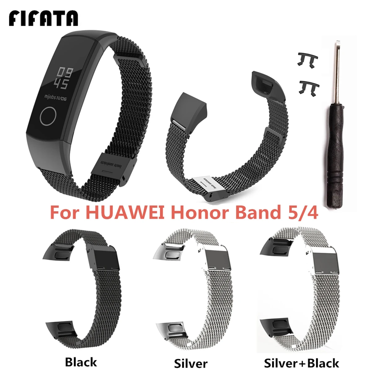 Ремешок из нержавеющей стали для наручных часов Huawei Honor Band 5/4|Смарт-аксессуары| |