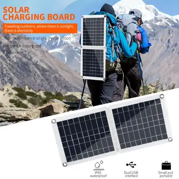 

Reusable Solar Panel Foldable DIY 440*190mm Environmental Solar Charging Equipment Marine Recreational Vehicle PET Home/Garden