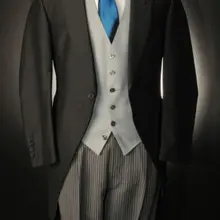 Черный хвост длинное пальто мужские костюмы Slim Fit 42r 44r 46r 46l 48l 56 на заказ