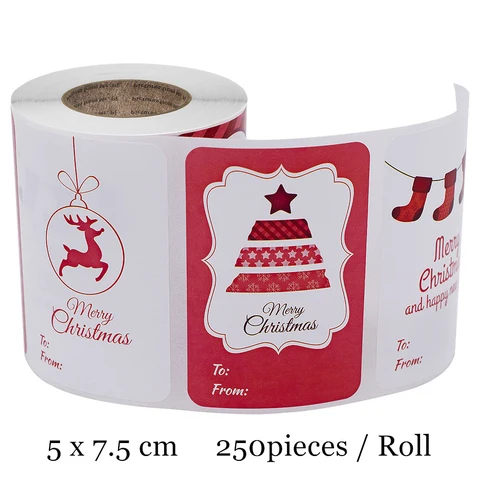 6 Designs Adhesive Christmas Gift Name Tags Xmas Stickers Present Sealing Labels Christmas Decals Gift Package Decor