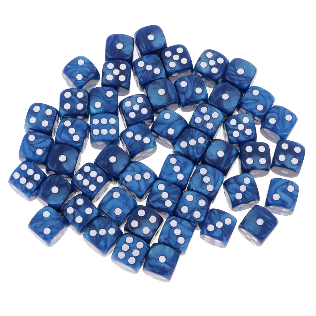 50Pc/Pack Dotted Dice Table Game Die 16mm Dotted for Party Role Playing Game  Parties Board Game Dices Polyhedral Dice 