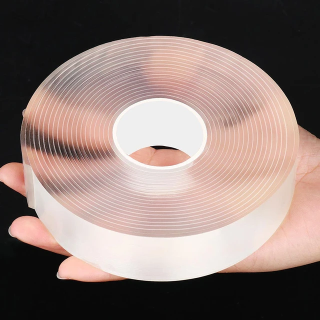 1/2/3/5M Reusable Nano Adhesive Tape Clear Double Sided Removable