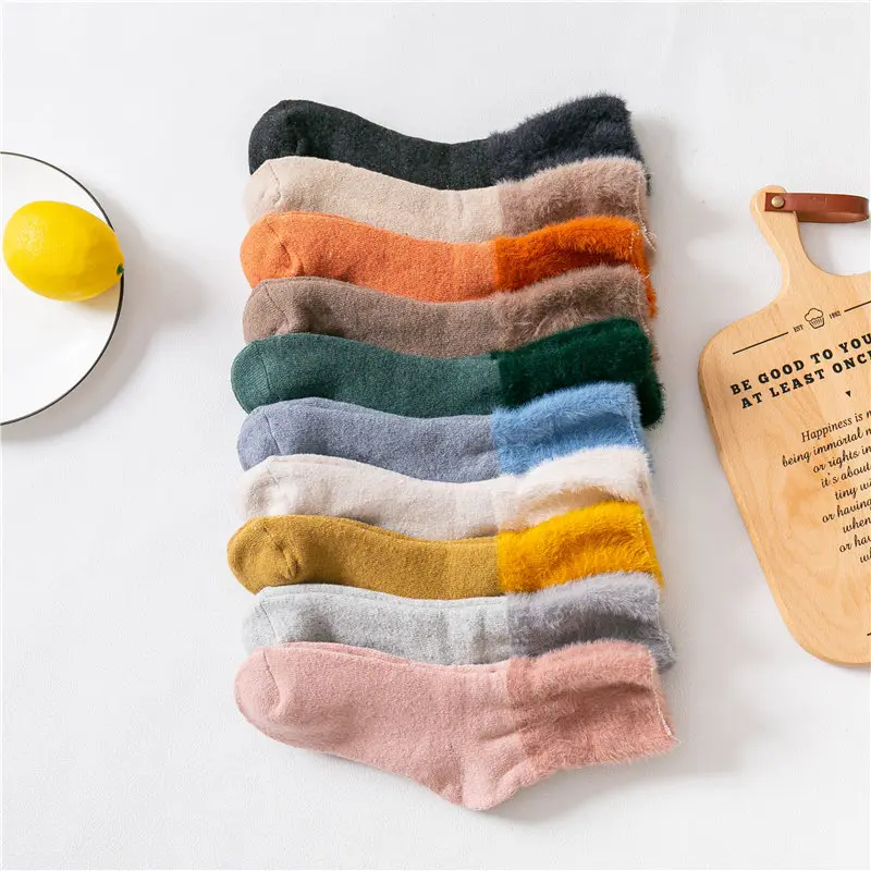 10 пар в наборе, осенние и зимние новые женские носки, однотонные женские носки, утолщенные Носки-тапочки, от производителя