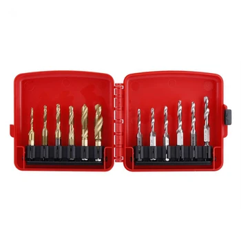 

12Pcs/Set M3-M10 Thread Tap Screw Taps Hex Shank Titanium Plated Hss Screw Thread Metric & Inch Tap Drill Bit Tapping Tool Set