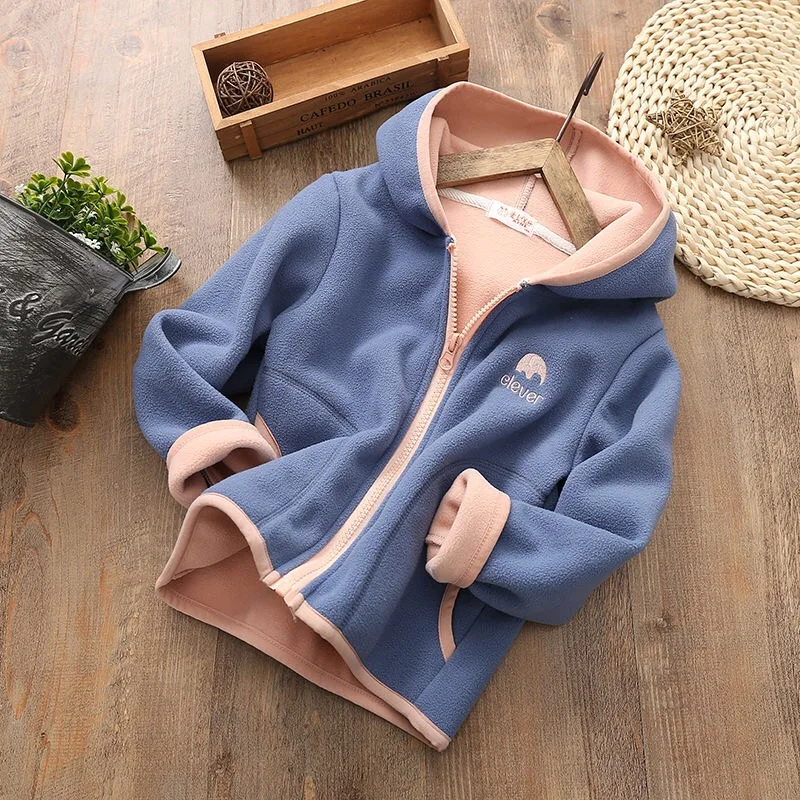 Outerwear & Coats classic Kids Girls Jacket Coats Autumn Winter Soft Polar Fleece Hoodies Jacket Boys Coat Warm Children Outwear Teenagers 7 8 9 10 Years winter fleece jacket Outerwear & Coats