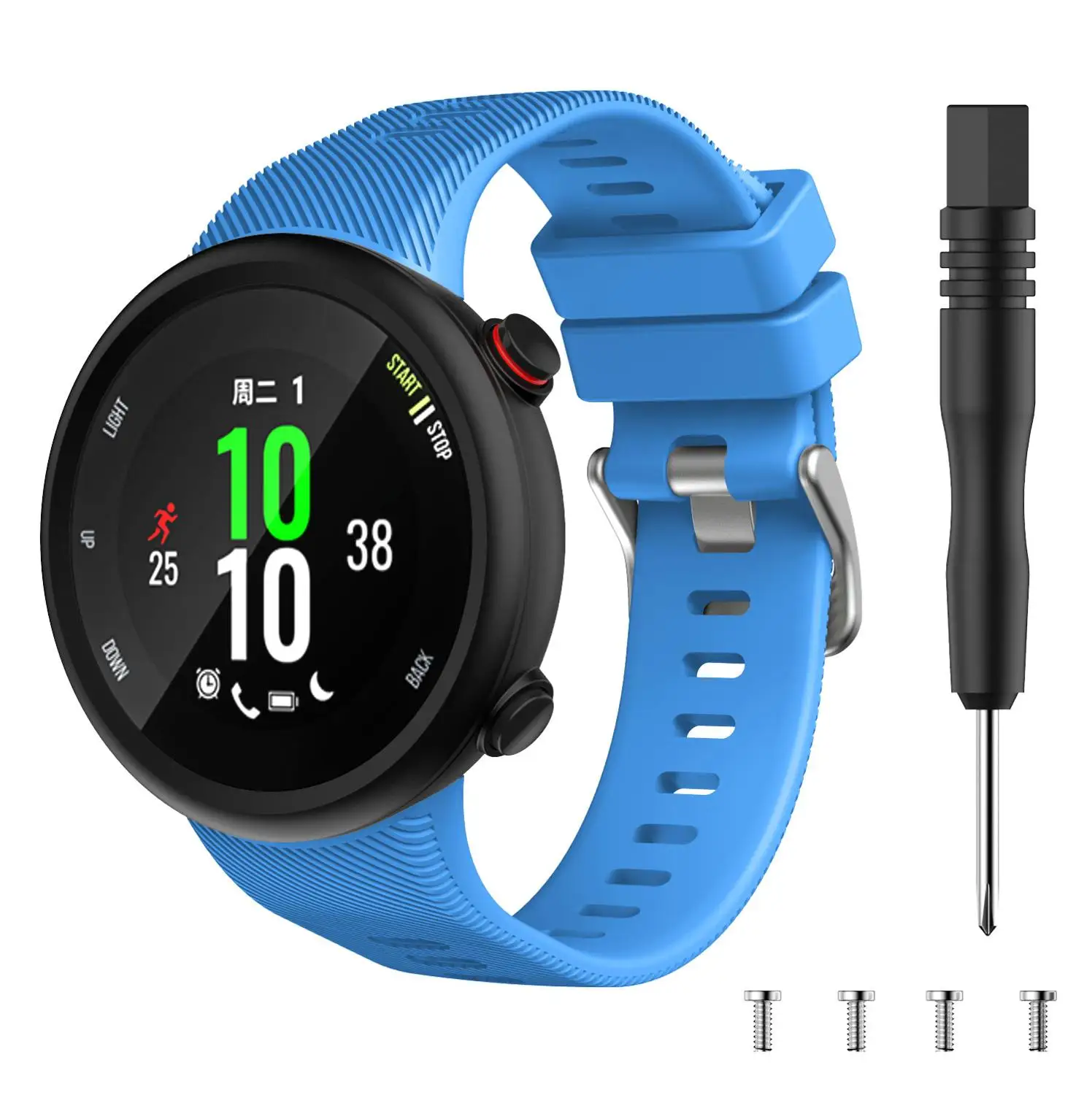 Sky Blue Спортивный ремешок для наручных часов мягкий силиконовый ремешок для Garmin Forerunner45 F45 F45S Смарт-часы сменный ремешок дропшиппинг - Цвет ремешка: Sky Blue