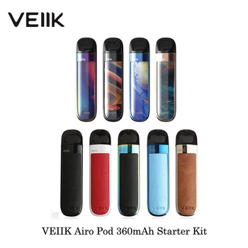 

Luxury VEIIK Airo Pod Kit Portable 2ml Capacity 1.2ohm Coil Vape Vaporizer Cartridge Electronic Cigarette 500mAh Black Brown