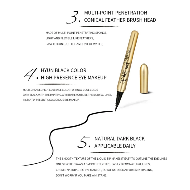 Новая быстросохнущая подводка для глаз водостойкая пятнистая долговечная гладкая жидкая подводка для глаз легко носить