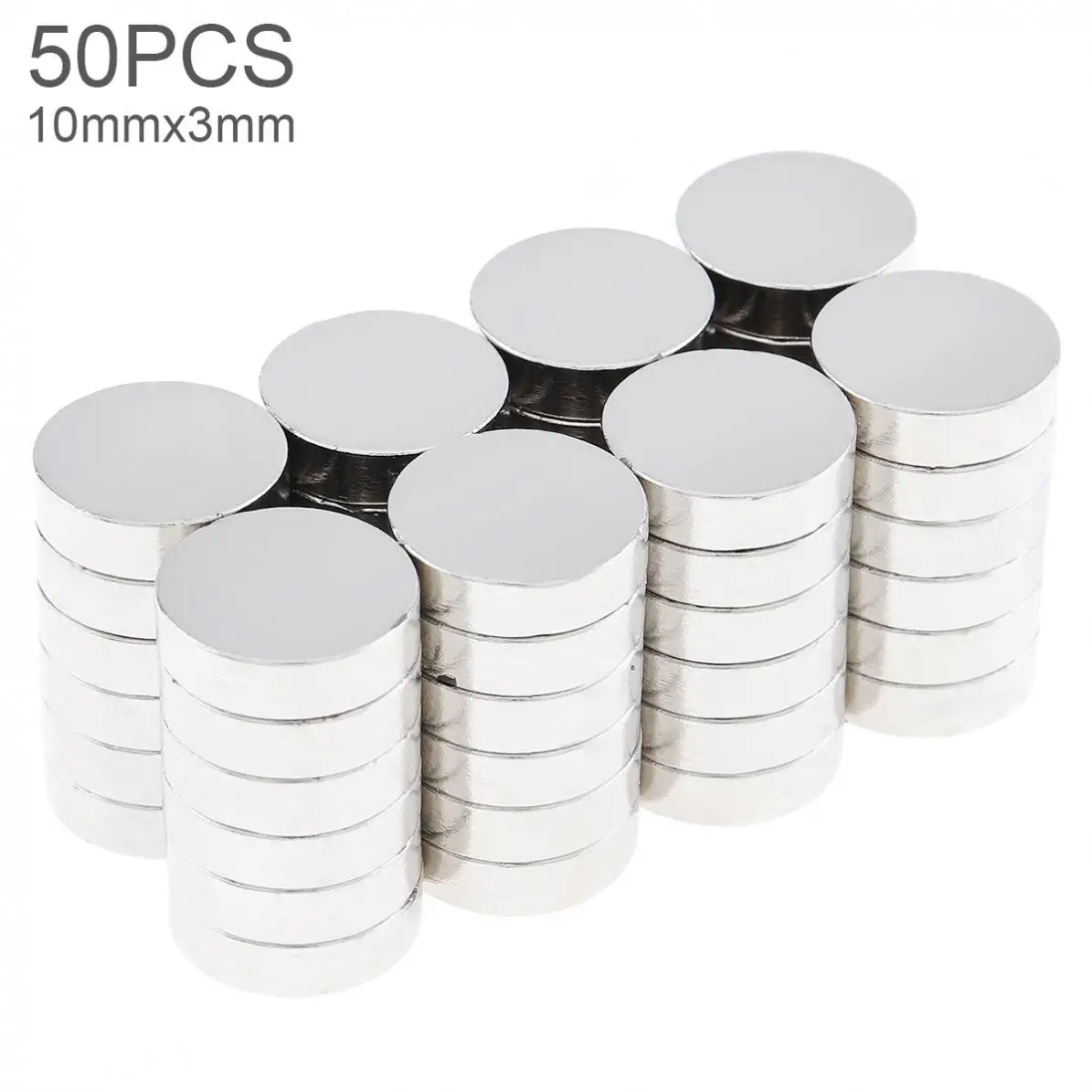 

50pcs 10 x 3mm Mini Strong Magnetite Earth Neodymium Magnets with Round Disc Type Permanent Magnet for Home /Office/Laboratory