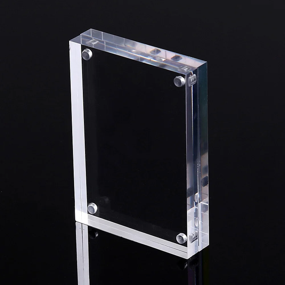 Cadre Photo Magnétique En Acrylique 5x5 Pouces | Double Face, Effet Verre Incassable | Parfait Pour Bureau Et Décoration