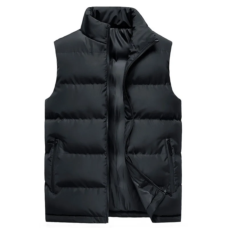 Discount 2021 NEW Adult Autumn Men Sleeveless Tank Vest Coat Male Winter Lightweight Warm Waistcoat Zipper Cotton Jacket For Boy
