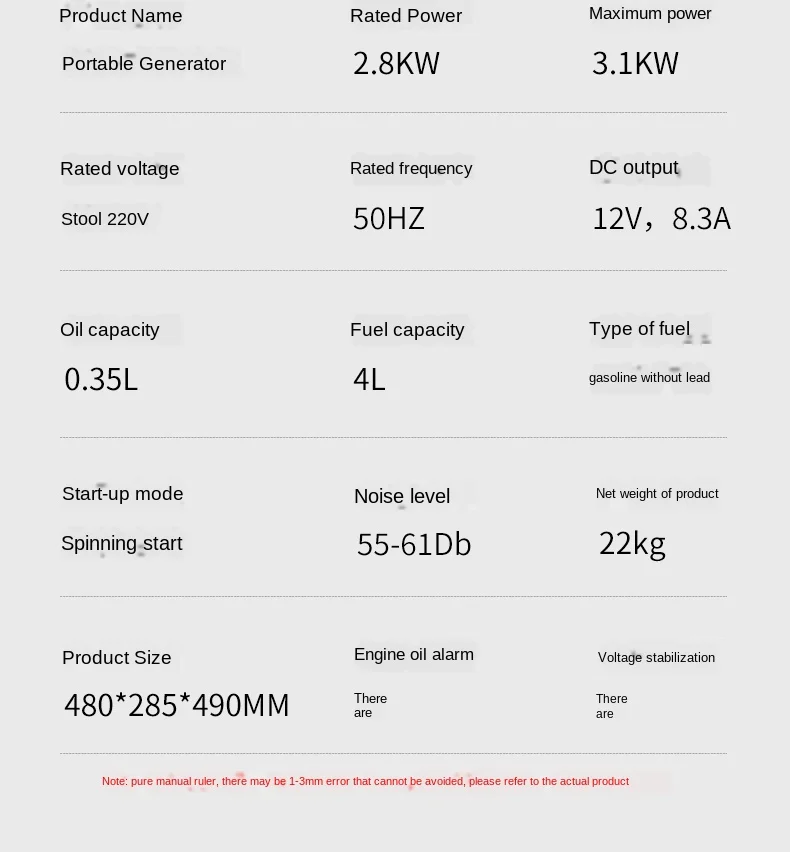 Gerador de Gasolina Portátil ao ar Casa Pequena Mudo Livre Mini Carregamento Portátil 3kw Conversão Freqüência 24v 220v portátil ao ar livre mini carregamento portátil 3kw conversão freqüência 24v