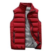 Новинка, зимний Стильный хлопковый жилет, мужской Свободный жилет, повседневный спортивный Одноцветный мужской жилет большого размера