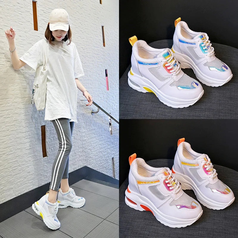 

Breathable Platform 2019 Summer Korean-style Dad Mesh Shoes Polyurethane round-Toe Elevator Low-Cut Mixed Colors WOMEN'S Sandals