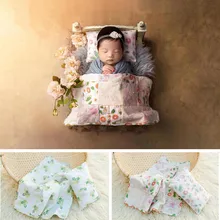 

Newborn Photo Background AB Two Sides Wrap Pillow Set Baby Photography Props Floral Blanket Carpet Months Bebe Flokati Rug Girl