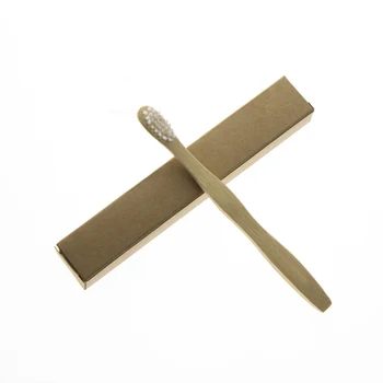 

2Pcs/Set 14.5cm Kid Child Flat Handle White Wave Bristle Natural Biodegradable Eco-Friendly Bamboo Toothbrush Tooth Brush