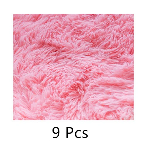 Pink RAYUAN 9 шт. DIY коврик-головоломка EVA пена ворс лохматый игровой коврик плюшевый теплый мягкий коврик для детей детский игровой коврик 30x30 см - Цвет: Pink