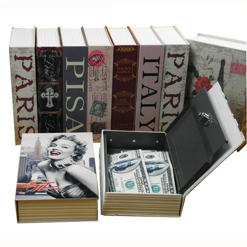 Dictionary Mini Safe Box Book Money Hide Secret Security Safe Lock Cash Money Coin Storage Jewelry key Locker Kid Gift DHZ008