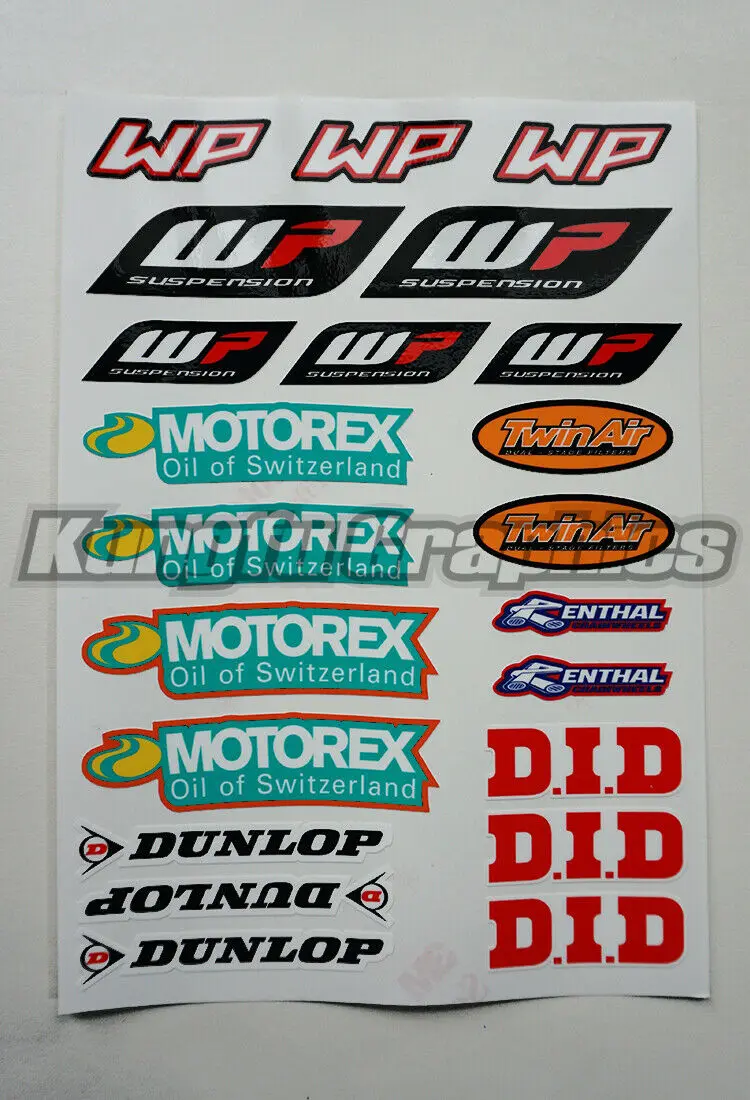 KUNGFU графика водонепроницаемые наклейки MX Racing виниловые наклейки комплект для WP подвеска мотоспорт байк передняя вилка шлем колесо деко - Цвет: MSS (19)
