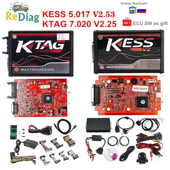 

Newest KTAG V7.020 V2.25 4LED Red PCB EU Version KESS V5.017 SW2.53 Online Version No Tokens Limited KESS 5.017 KTAG 7.020