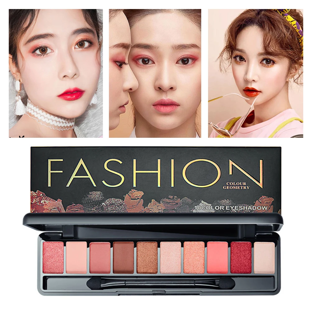Fashion Eyeshadow Palette 10 Colors Matte Glitter Eye Shadow Makeup Nude Beauty Make Up Set Cosmetics Tools |