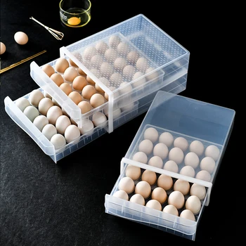 

30/60 Grid Large Capacity Egg Holder for Refrigerator Household Egg Fresh Storage Box for Fridge Egg Storage Container Y