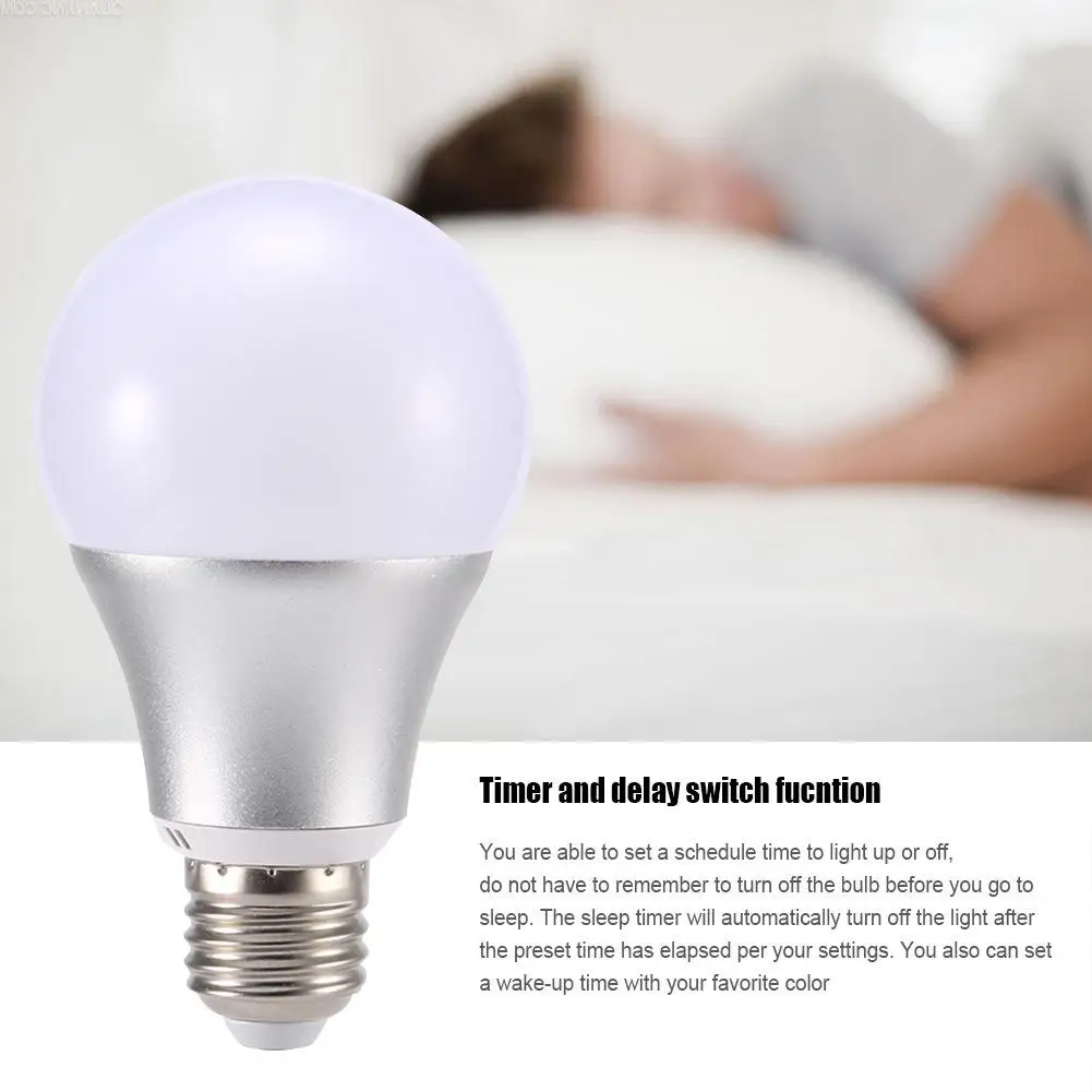 E27 WiFi Smart Light Bulb RGB LED Lamp 11W Multicolor Dimmable Bulb Voice Control Compatible with Alexa and Google Assistant