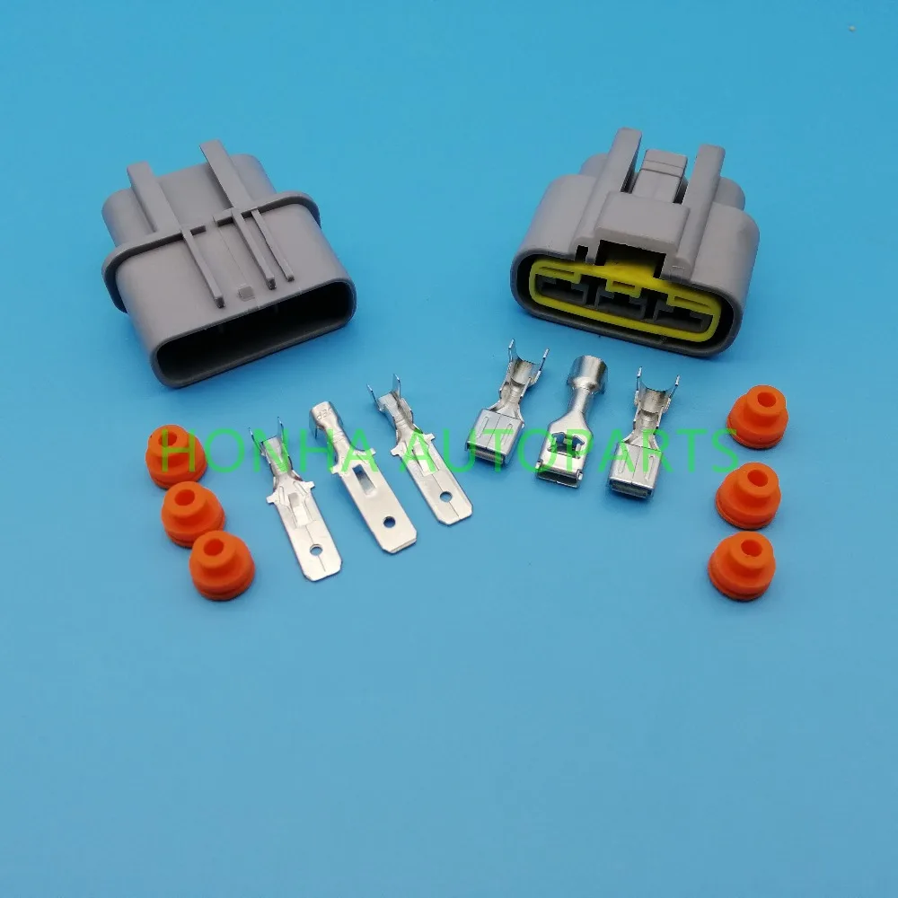 

Серый 3-контактный автомобильный водонепроницаемый автомобильный соединитель жгута проводов (6,3) Автомобильный разъем вентилятора, стандартная розетка