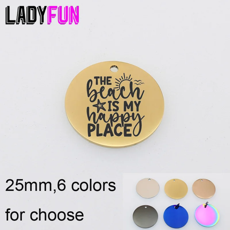 The Beach Is My Happy Place Charm Stainless Steel Summer Vacation Gifts Charms DIY Pendant 10pcs | Украшения и аксессуары